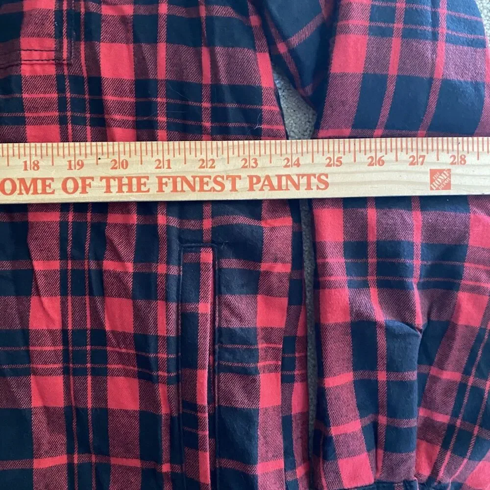 The North Face Jacket Mens XL Red Buffalo Plaid Sherpa Lined Snap Front